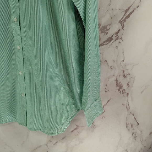 Everlane Shirt Women Mint Green Striped Button Up The Silky Cotton Relax… - Picture 6 of 11